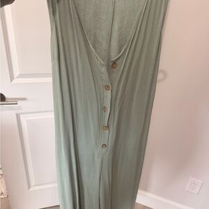 Sage Green Button-Down Jumpsuit